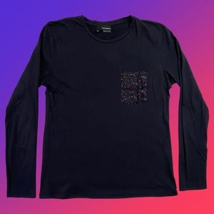 THE KOOPLES Men’s Navy Paysley T-Shirt